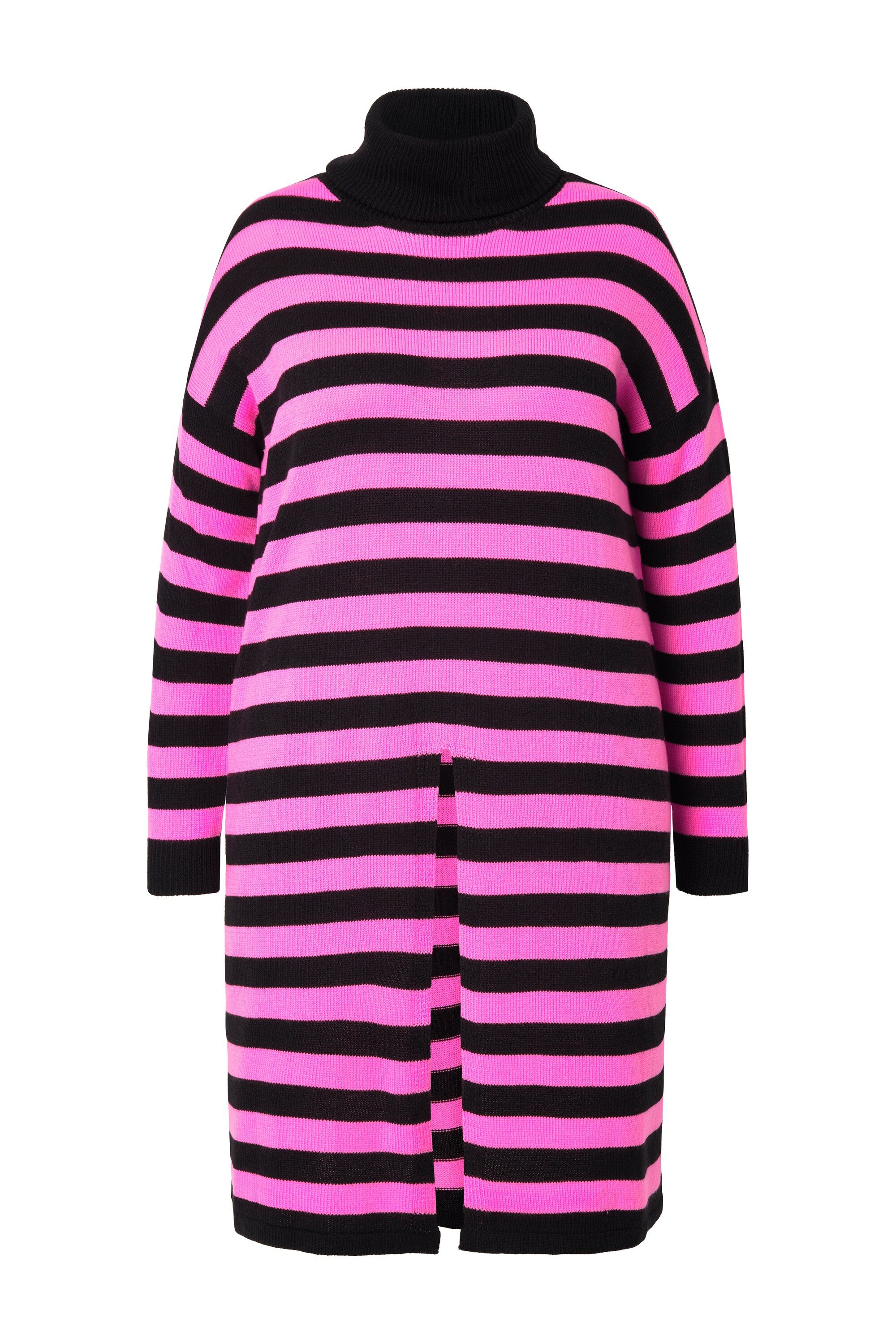 MIAMODA Strickpullover Long-Pullover A-Linie Ringel Saumschlitz günstig online kaufen