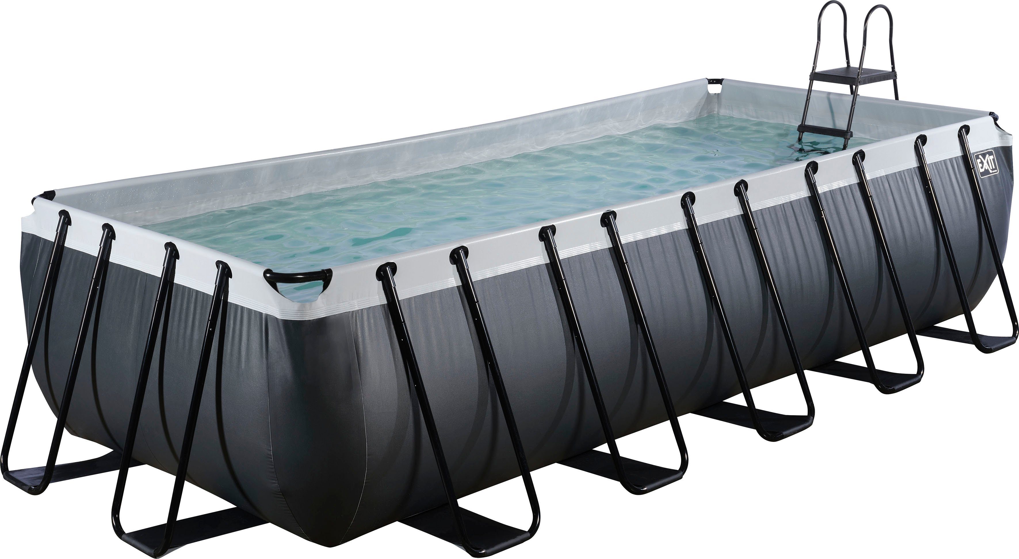 EXIT Framepool Black Leather, BxLxH: 250x540x122 cm, mit Kartuschenfilter und Pumpe