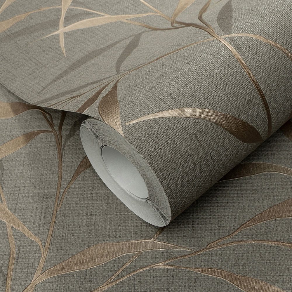 Erismann Vliestapete Blätter Floral Grau Braun Metallic 10528-11 Guido Maria Kretschmer – Bild 4 von 5