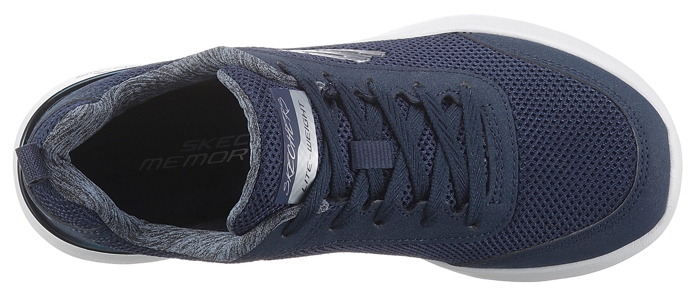 der Skechers Brake - Dynamight navy an Fast Ferse mit Metallic-Element Skech-Air Sneaker