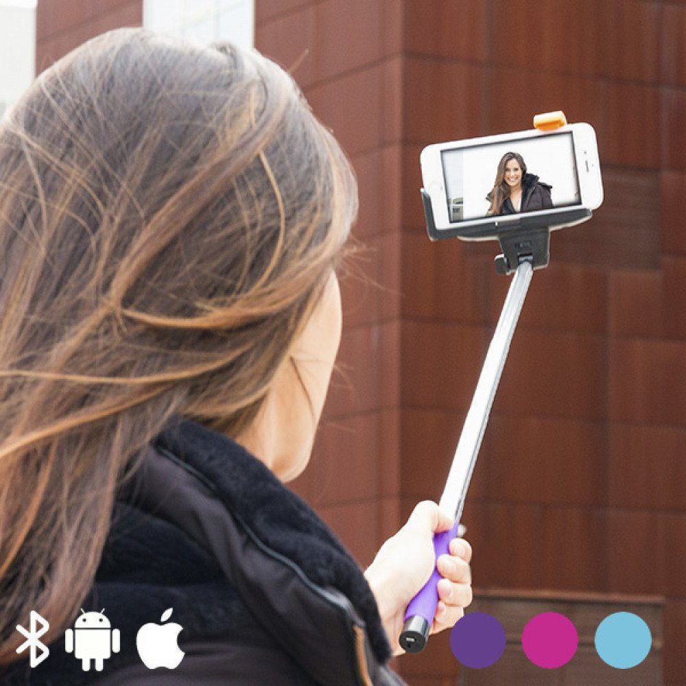 InnovaGoods Selfie-Stick Bluetooth Selfie-Monopod für Mobiltelefone - Farbe: Blau