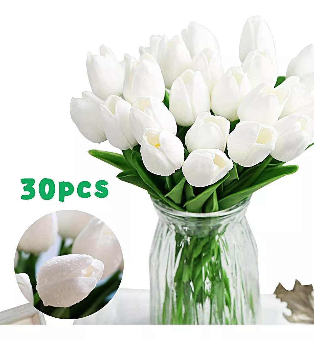 Kunstblume Künstliche Tulpen Gefälschte 30 Stück Künstliche Tulpen, Avisto, für Zuhause, Hochzeitsfeier, Party,Dekoration
