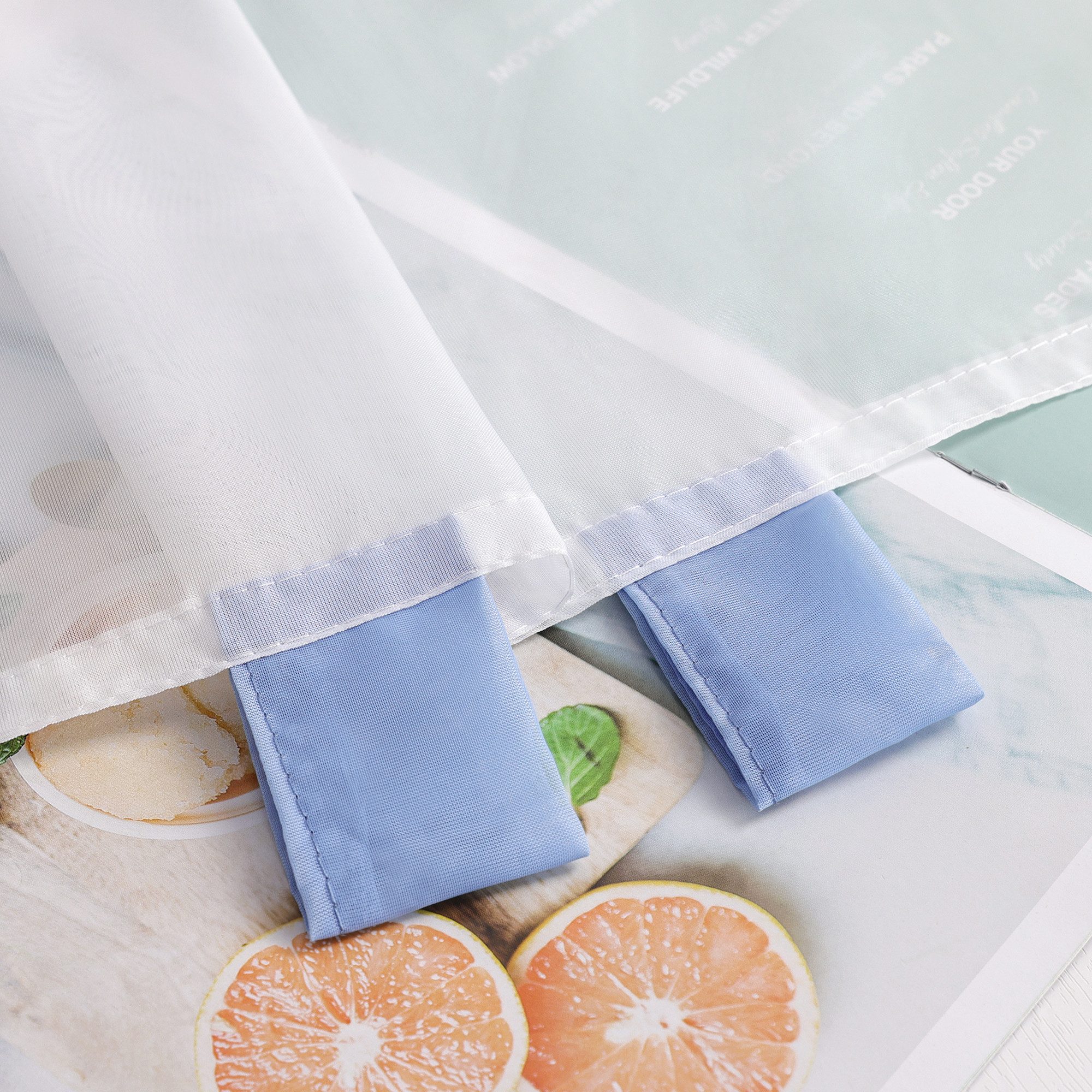 Joyswahl Scheibengardine (1 St), Schlaufen, transparent, Bestickte Voile Kurzstores, Pastorale Landhausstil Bistrogardine