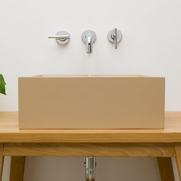 wohnfreuden Aufsatzwaschbecken Terrazzo Waschbecken THERA 42 cm in karamell-beige (Kein Set), 126453
