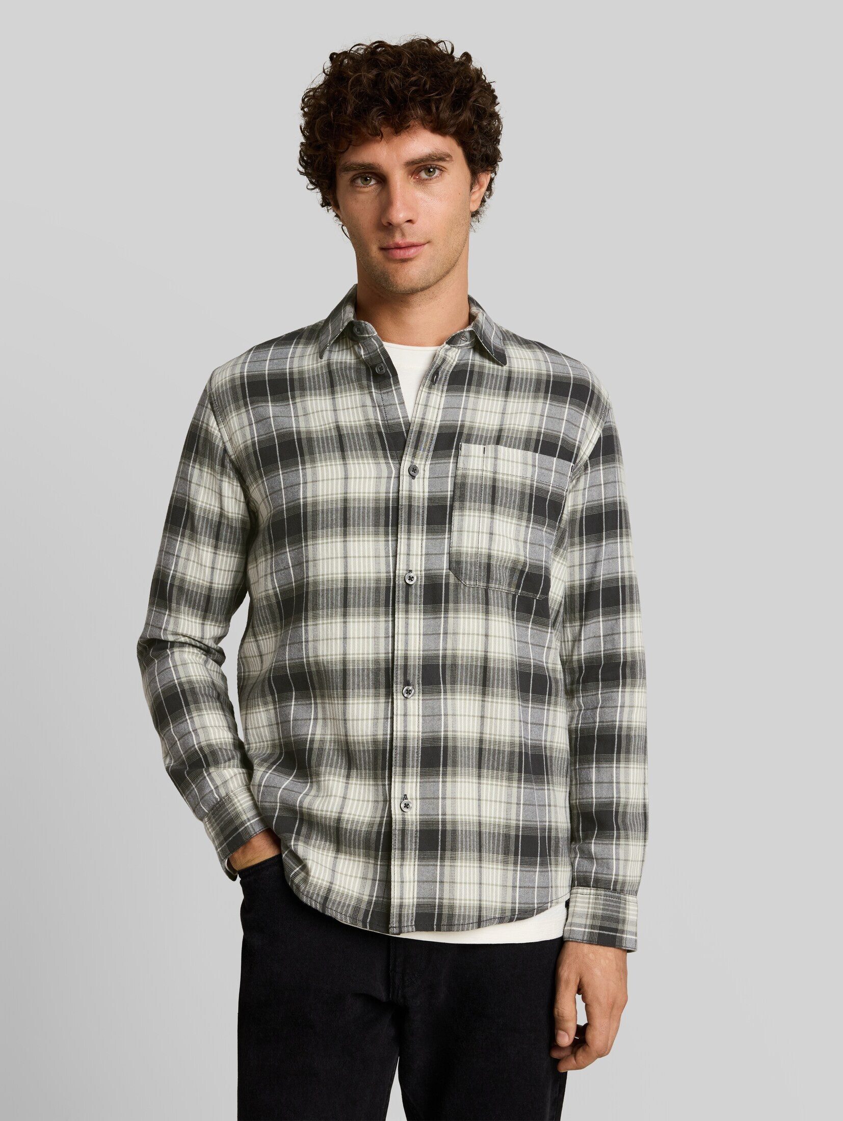 TOM TAILOR Denim Langarmhemd Blusen & Shirts Relaxed Fit Hemd mit Karomuster