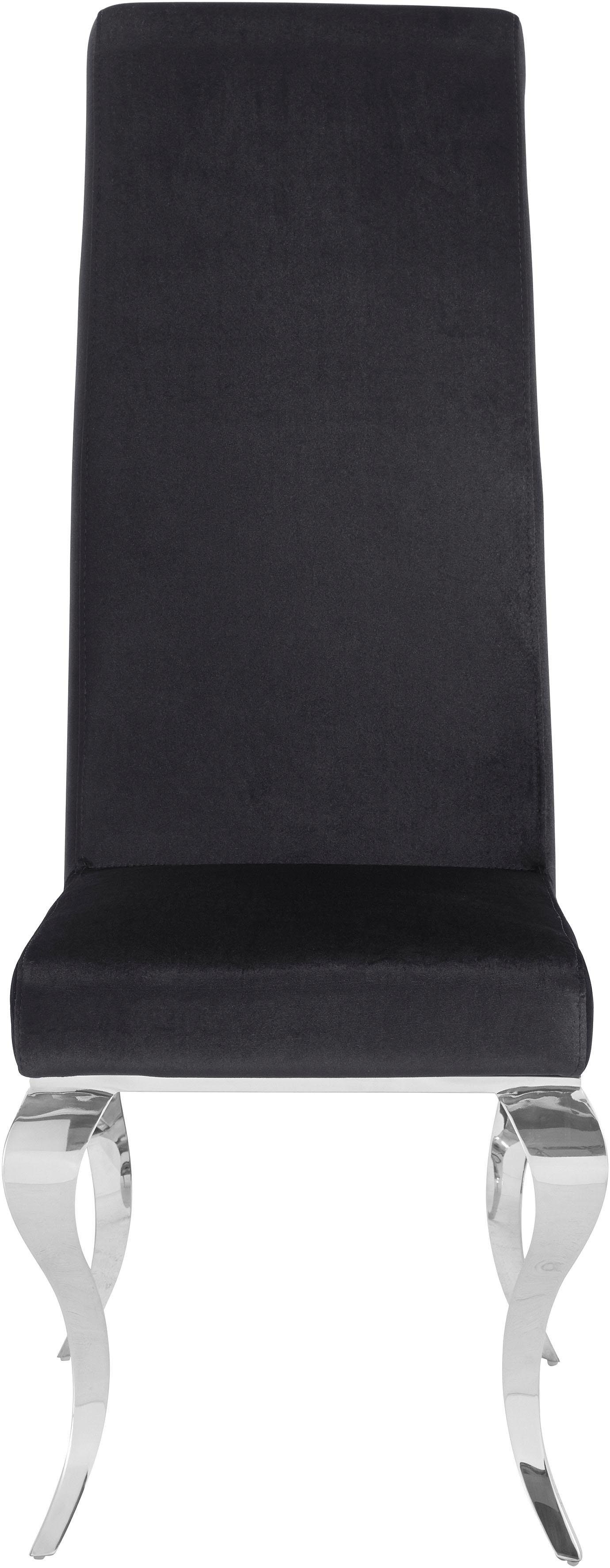 Leonique Stuhl Christy, Mit gebogenen Chromfüßen, außergewöhnliches Design, modern, stilvoll