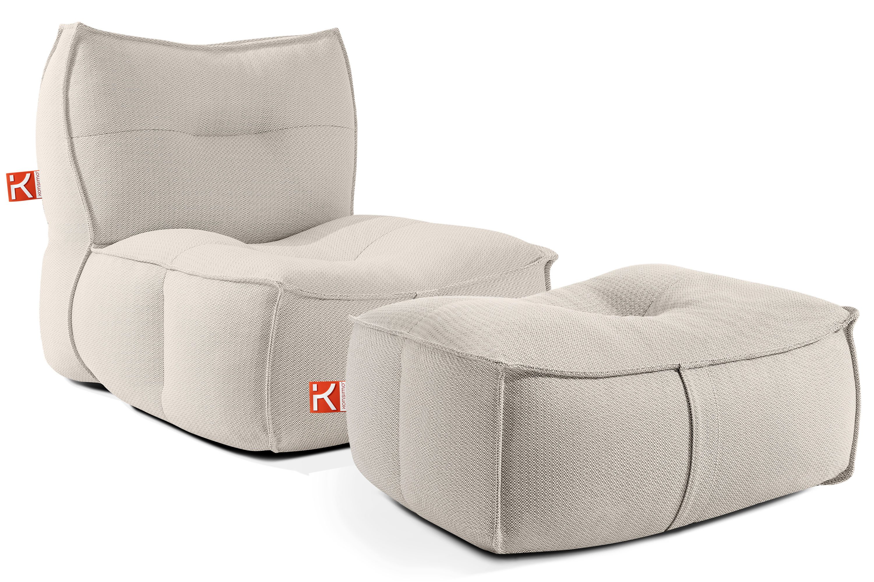 KONSIMO® Gartenlounge-Set LOVIA Gartensessel mit Hocker, günstig online kaufen