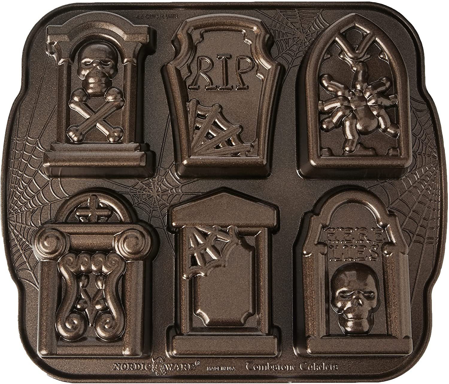 Nordic Ware Backform Backform, Tombstone Cakelet Pan, Aluminium, Grabstein Formen