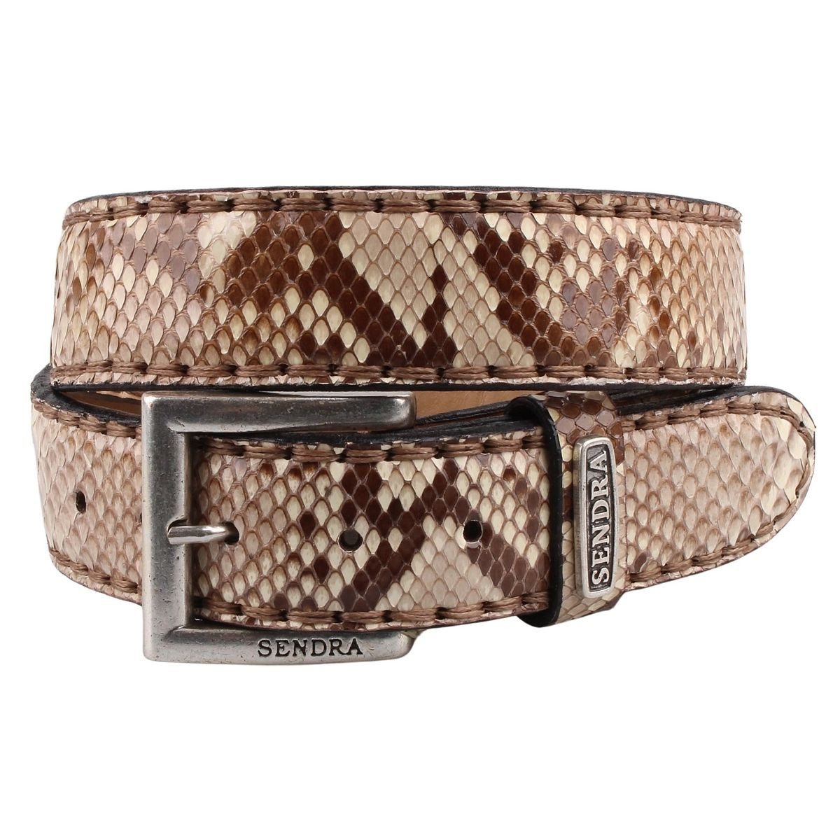 Sendra Boots Ledergürtel 8563-Python-natur Sendra Schlangenleder-Gürtel in weiteren Varianten verfügbar.