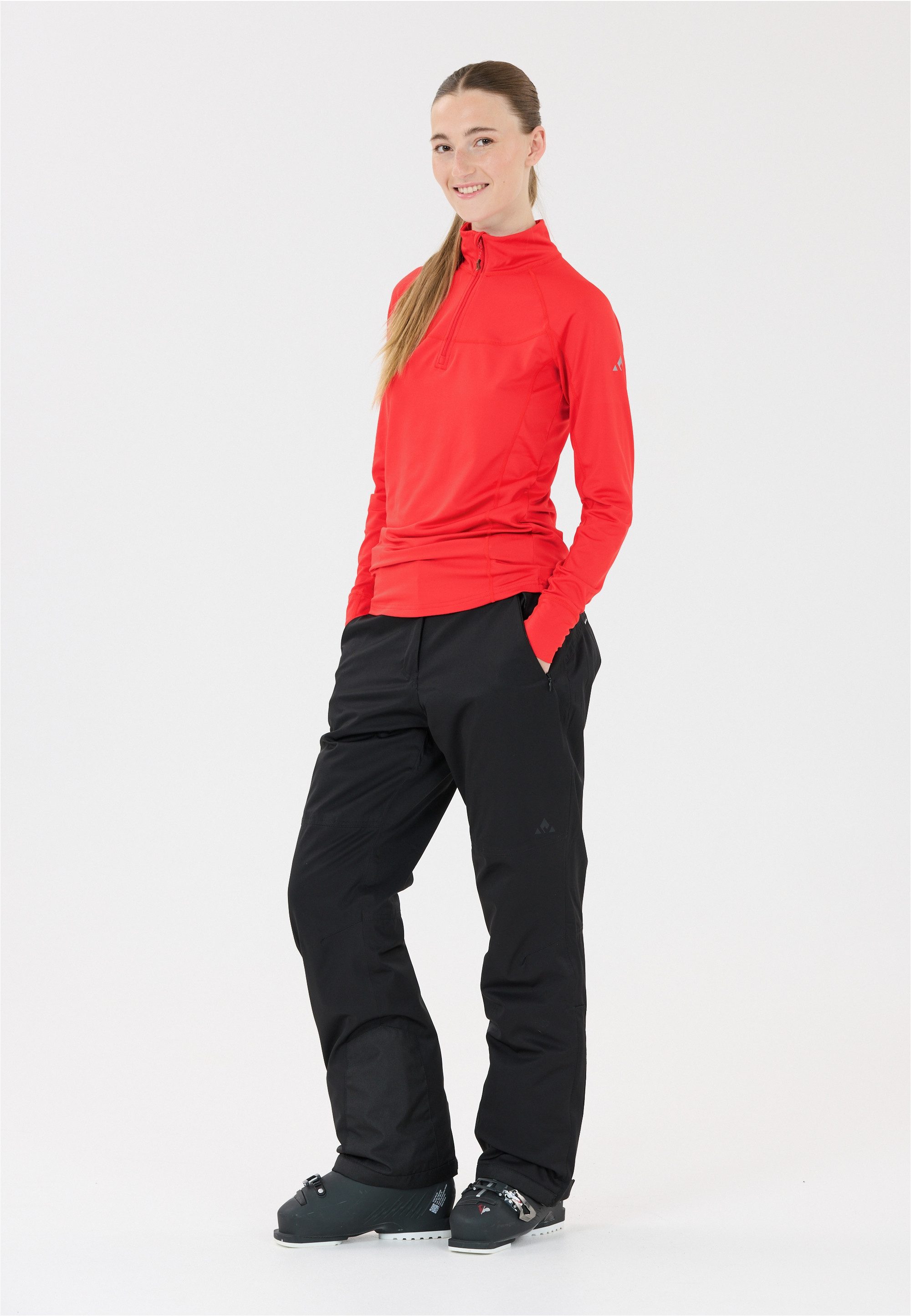 WHISTLER Langarmshirt Blume (1-tlg) mit Reißverschluss und Stehkragen