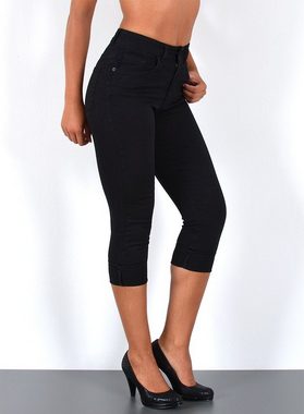 ESRA Caprijeans J740 High Waist Capri Jeans Damen, bis Übergröße / Plussize Größe, Damen 3/4 Capri Jeans-Hose Hochbund, Damen Caprijeans High Rise, Damen Jeans Damen Hose Damen hohe Leibhöhe, Capri Jeans Capri Hose Capri Damen Sommerhose Sommerjeans, 3/4 Jeans 3/4 Hose High Waist