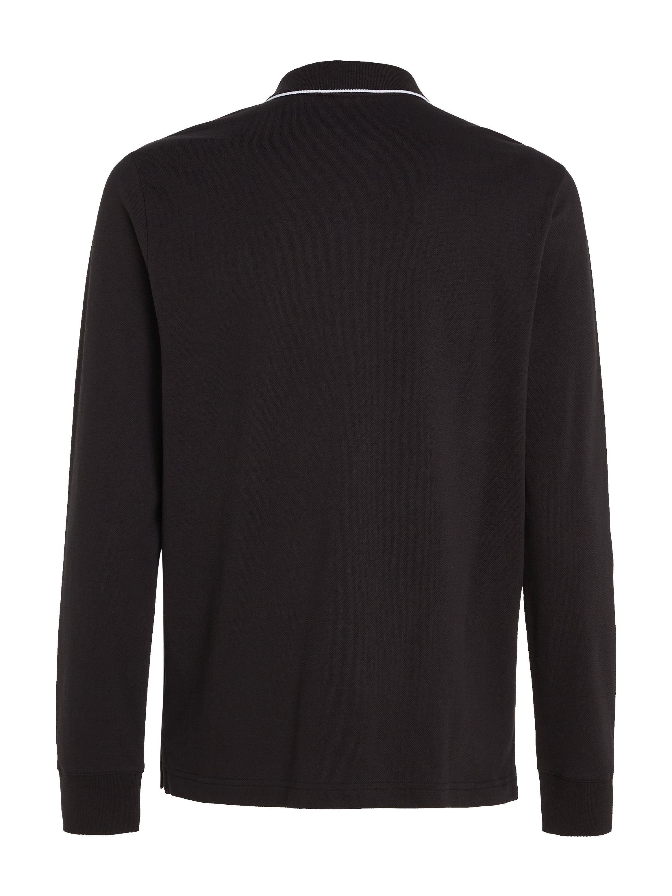Calvin Klein Poloshirt Ck LS TIPPING STRETCH POLO Black PIQUE