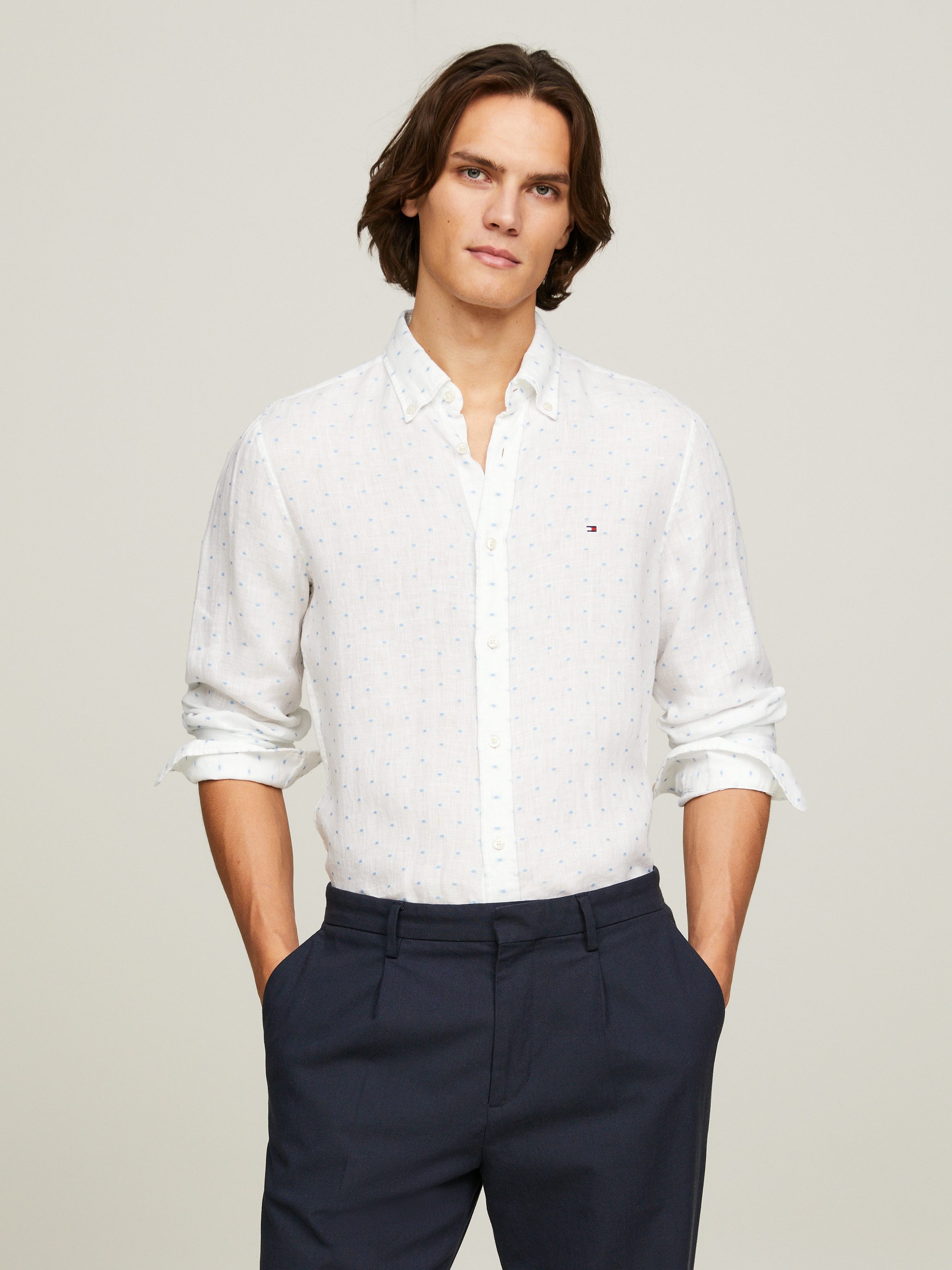 Tommy Hilfiger Langarmhemd LINEN FIL COUPE günstig online kaufen
