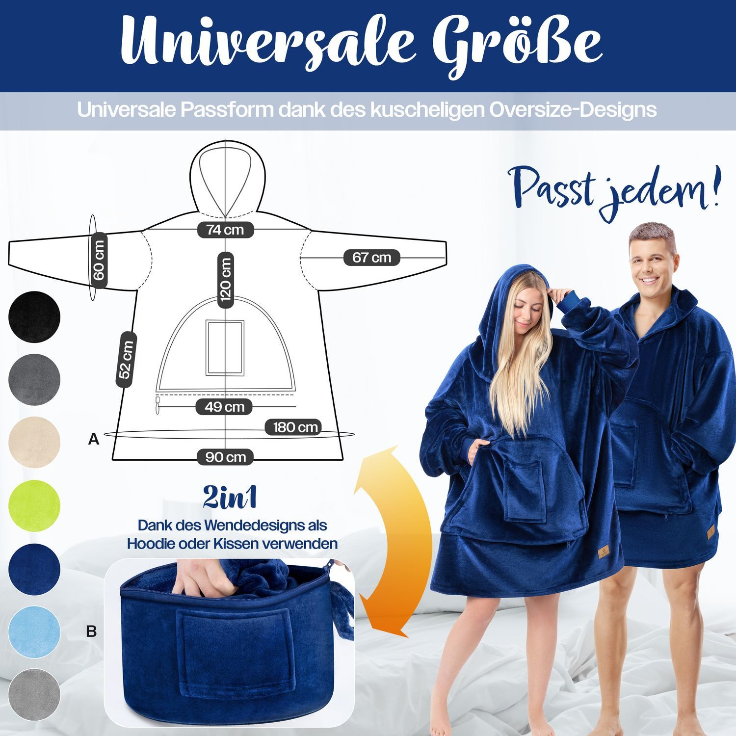 Wohndecke, KESSER, Hoodie Decke Kuscheldecke mit günstig online kaufen