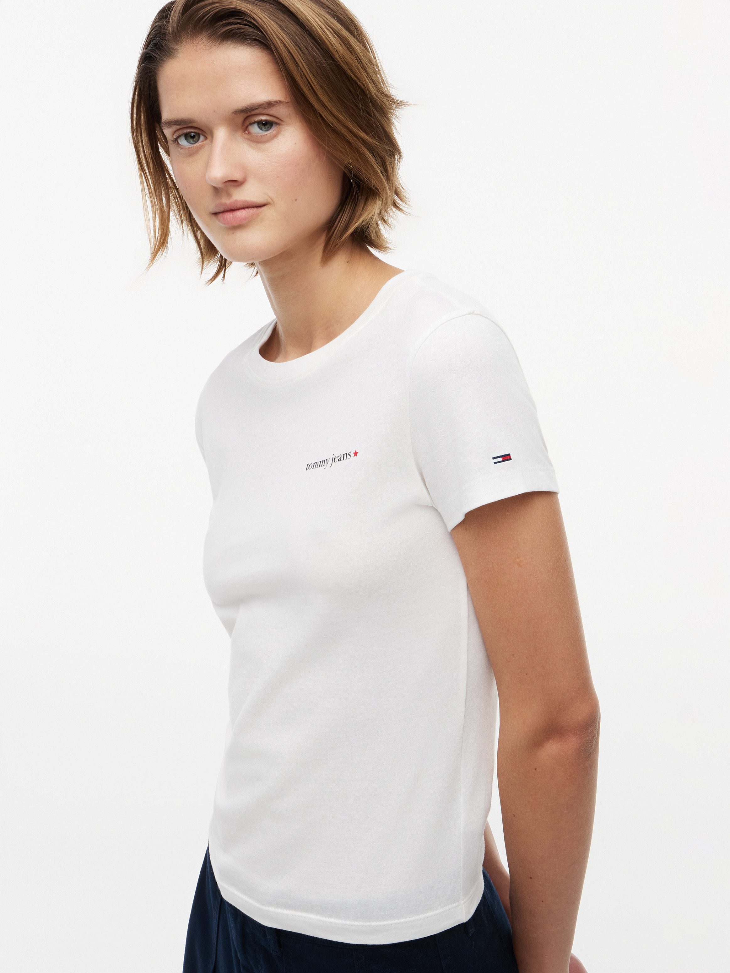 Tommy Jeans T-Shirt TJW SLIM ESS LOGO 1 SS TEE EXT Baumwolle, slim fit