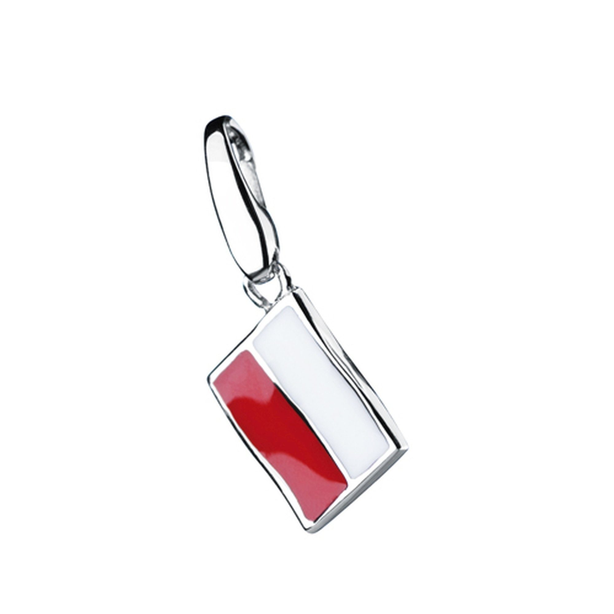 Charm-Einhänger Flagge Polen, Silber 925