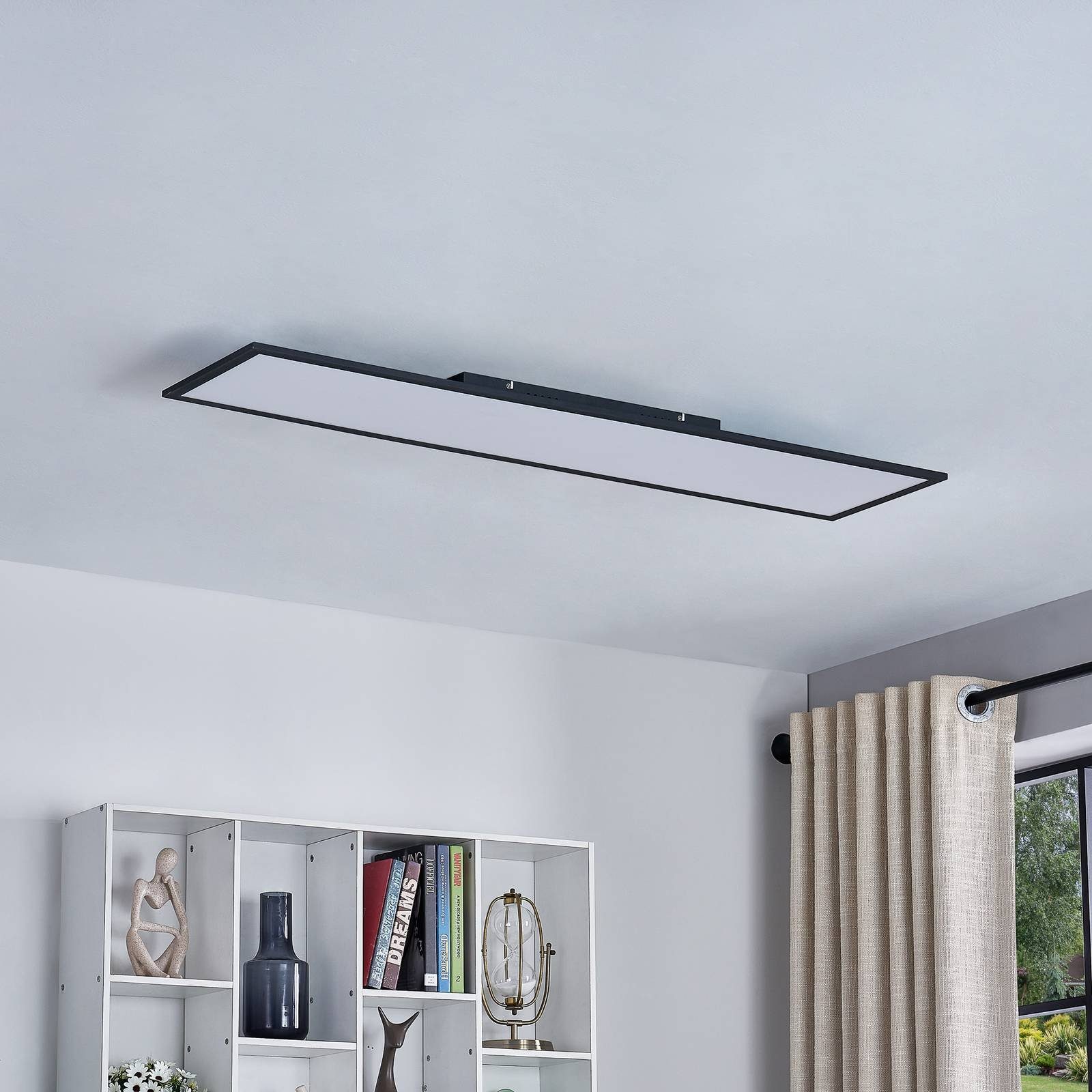 Lindby LED Panel Lamin, LED Schwarz Farbwechsel warmweiß / tageslicht IP20 mit Fernbedienung, LED 40 W gesamt, Farbwechsel warmweiß / tageslicht