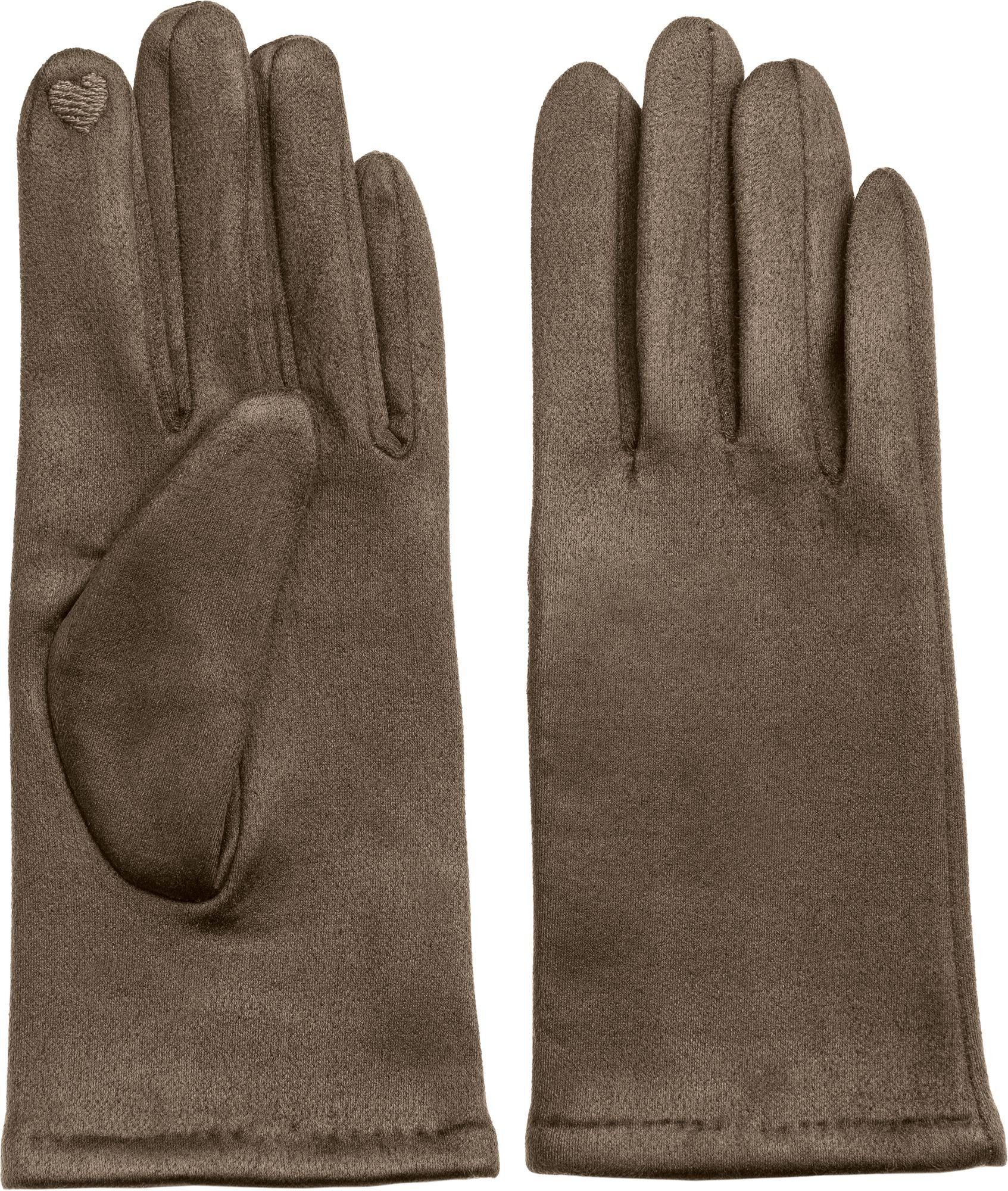 Caspar Strickhandschuhe GLV013 klassisch elegante uni Damen Winter Handschuhe braun | Strickhandschuhe
