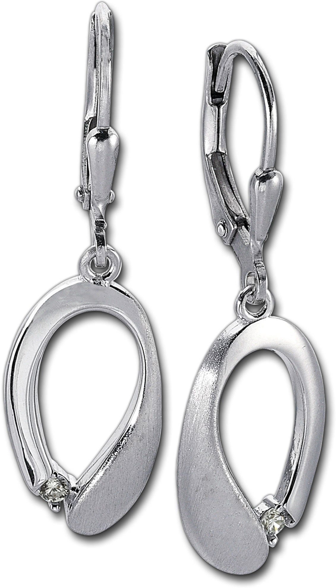 Balia Paar Ohrhänger Balia Damen Ohrringe matt - poliert (Ohrhänger), Damen Ohrhänger Träne aus 925 Sterling Silber, Länge ca. 3,5cm