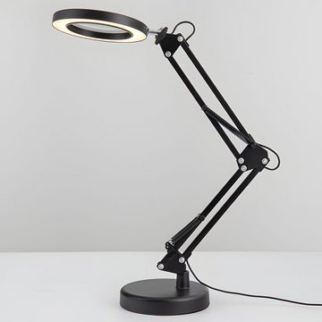 Retoo Lupenlampe Lupe mit Licht und Ständer Lupenleuchte Schreibtischlampe LED, Energieeffizienz, Flexibilität und Mobilität, Einzigartiges Design