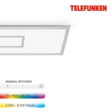 Telefunken LED Panel 319904TF, LED fest verbaut, Farbwechsler, Kaltweiß, Neutralweiß, Tageslichtweiß, Warmweiß, Deckenleuchte Panel CCT Steuerung Magic RGB Beleuchtung Centerlight