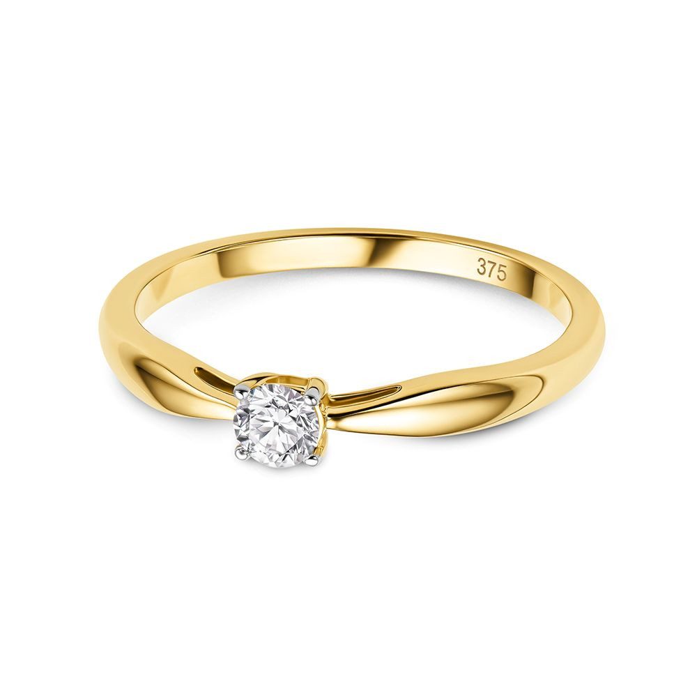 Miore Verlobungsring für Damen in 9K (375) Gelbgold mit Diamant 0,15 oder 0,25 ct