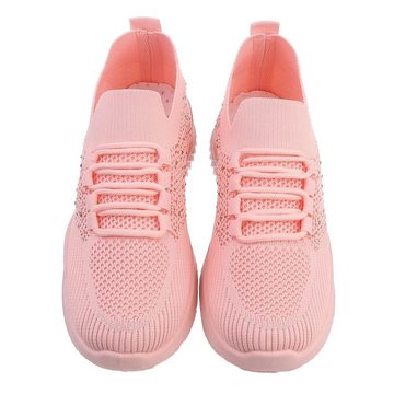 Ital-Design Damen Low-Top Freizeit Sneaker Flach Sneakers Low in Rosa