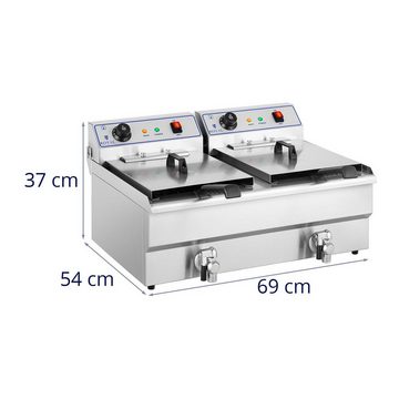 Royal Catering Fritteuse Elektro-Fritteuse - 2 x 16 Liter - 400 V