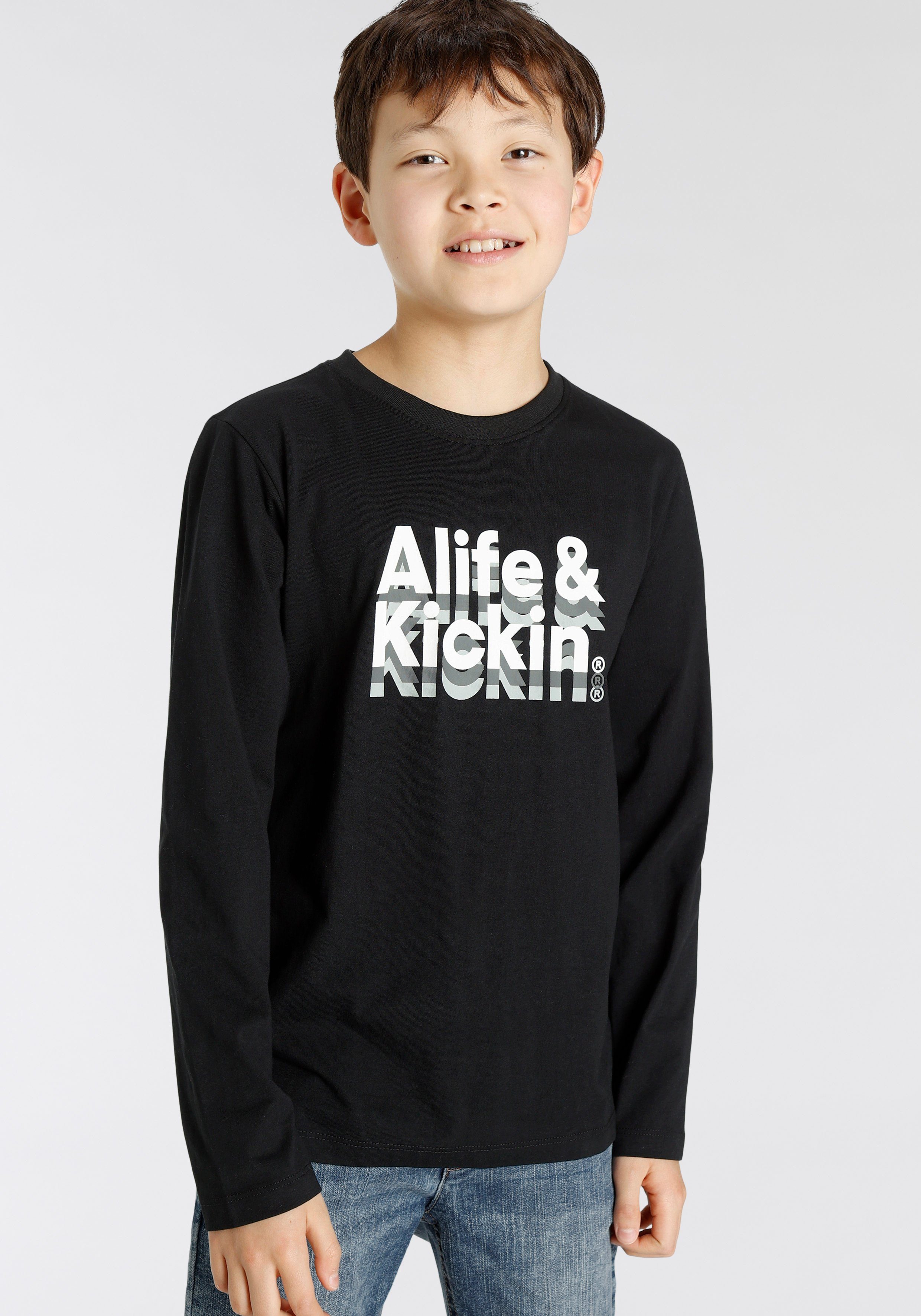 Versandhandel mit Originalprodukten im Ausland Alife & Kickin Langarmshirt Logo-Print NEUE MARKE