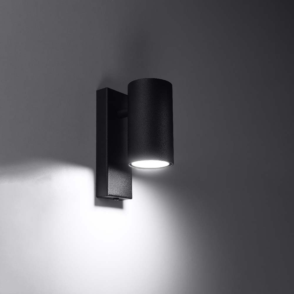 Schlafzimmerlampe Leuchtmittel Wandleuchte, nicht Stahl Wandspot H 15 Schwarz Wandleuchte inklusive, etc-shop Flurleuchte