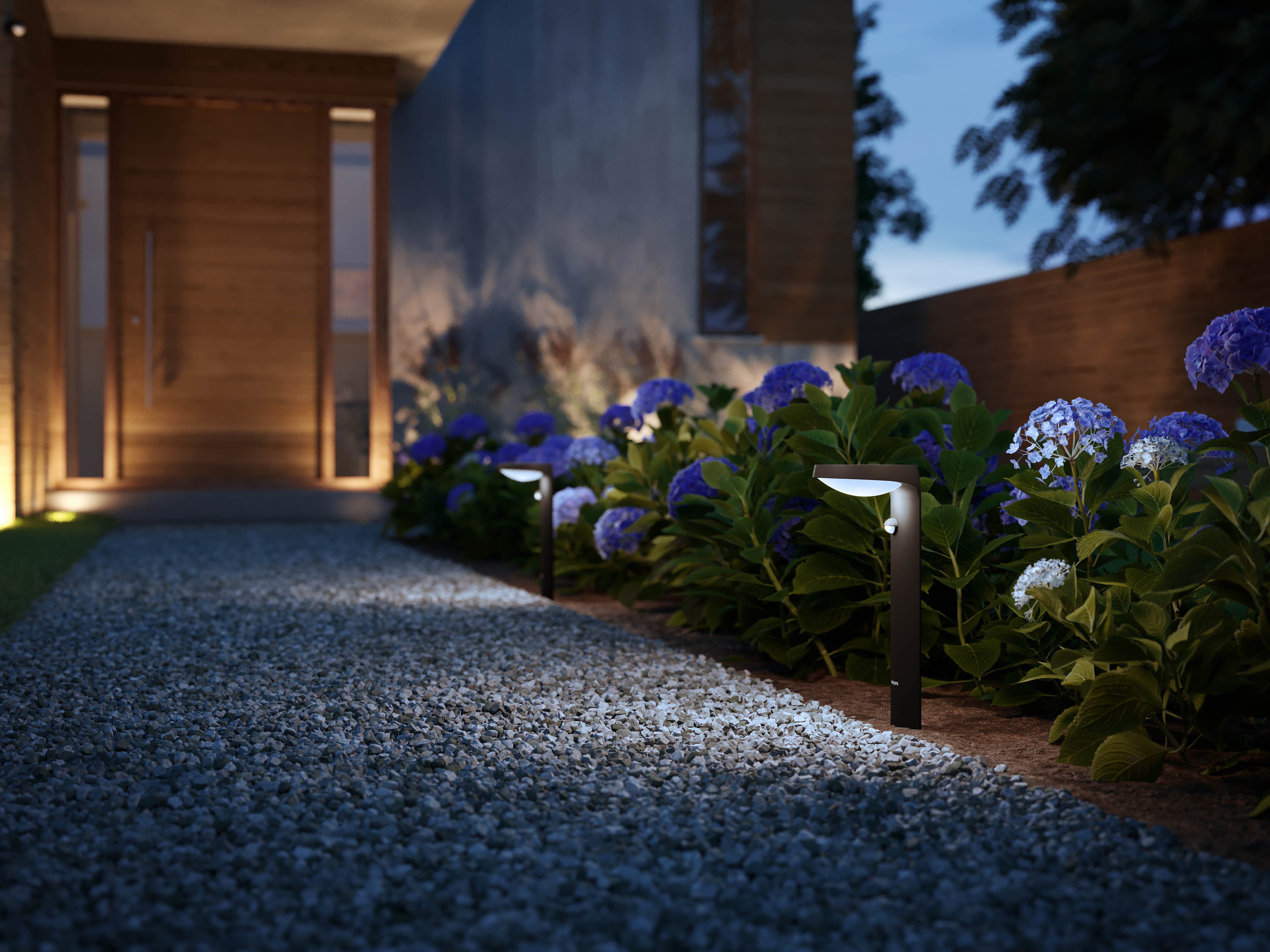 Philips LED Solarleuchte Outdoor Ultra Efficient Tyla, 1.2W, 3000 Kelvin, anthrazit, Abschaltautomatik, Bewegungsmelder, Dimmfunktion, Leuchtdauer einstellbar, Memoryfunktion, Nachtlichtfunktion, Tageslichtsensor, Timerfunktion, mehrere Helligkeitsstufen, LED fest integriert, Warmweiß