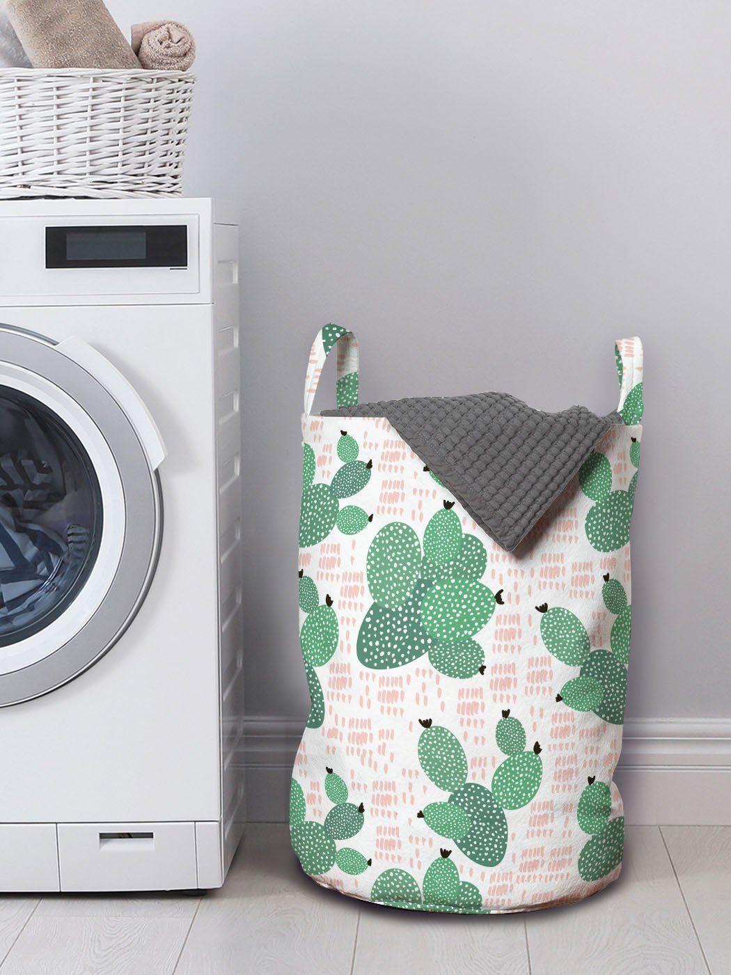 Abakuhaus Wäschesäckchen Waschsalons, Kordelzugverschluss Wäschekorb für Kunst Griffen mit Kaktus Tropical Saftige