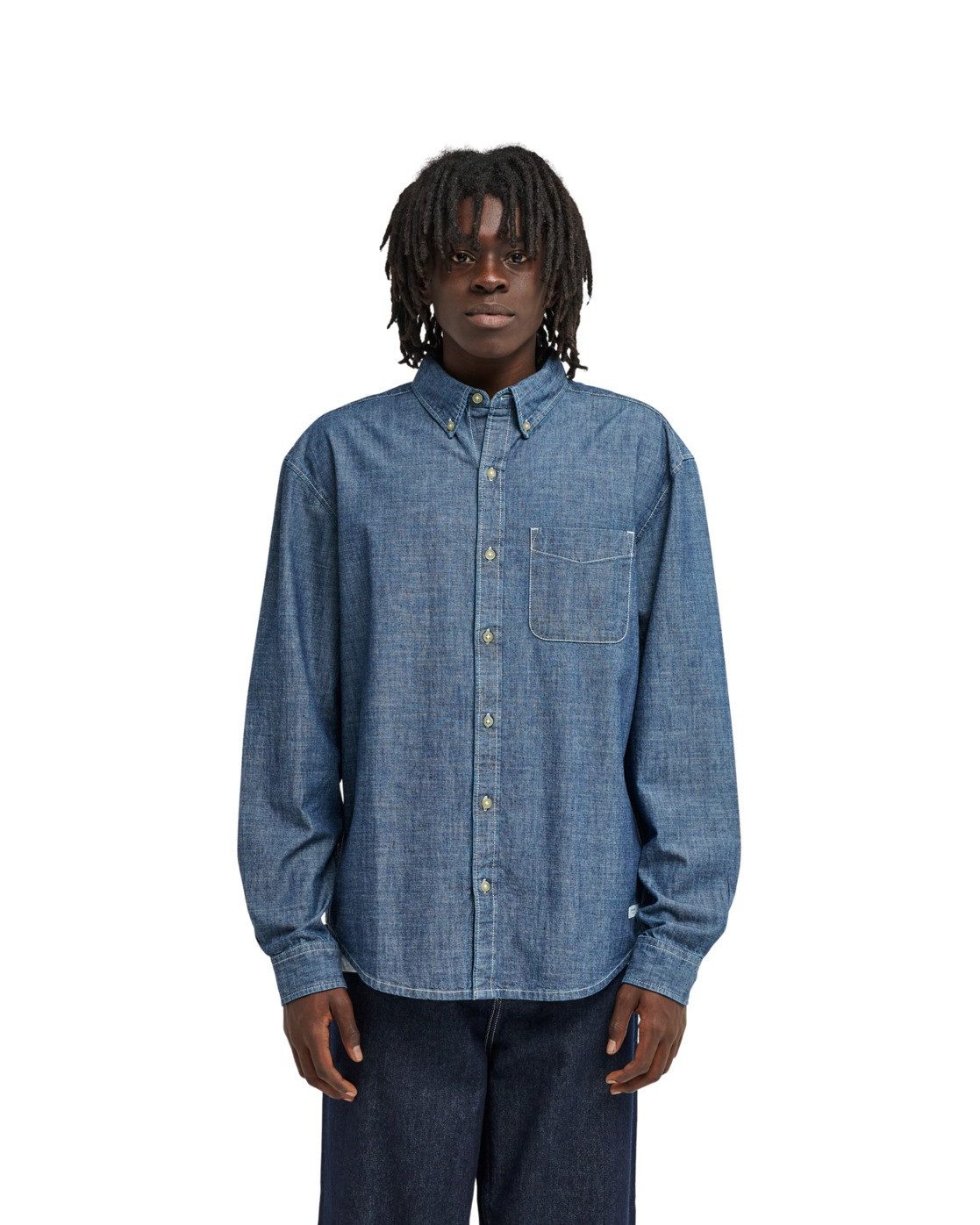 Element Langarmhemd Button Down Regular Chambray