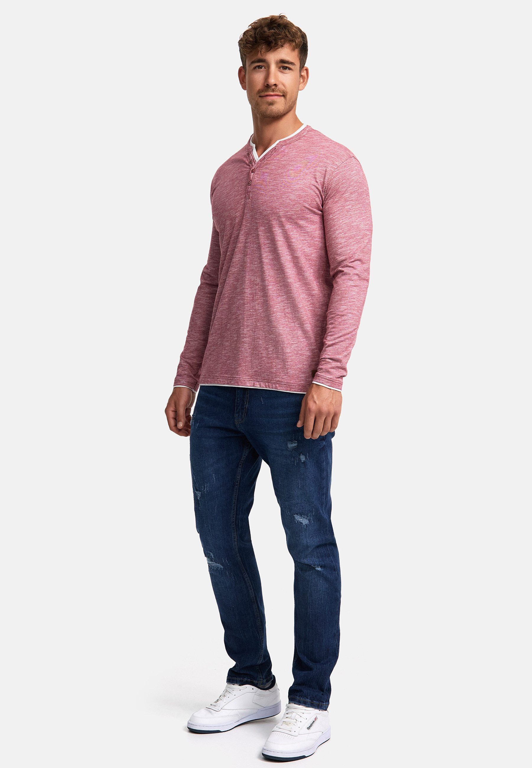 Indicode Langarmshirt Herren INColeson Shirt Langarm Herrenshirt Langarmshirt aus 100% Baumwolle