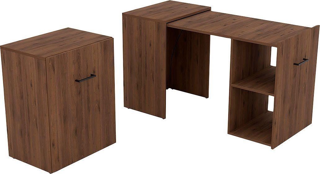 Helvetia Schreibtisch Surat (Surat, 1-St., Schreibtisch), 41,5-131,5x60x75cm Nussbaum Okapi