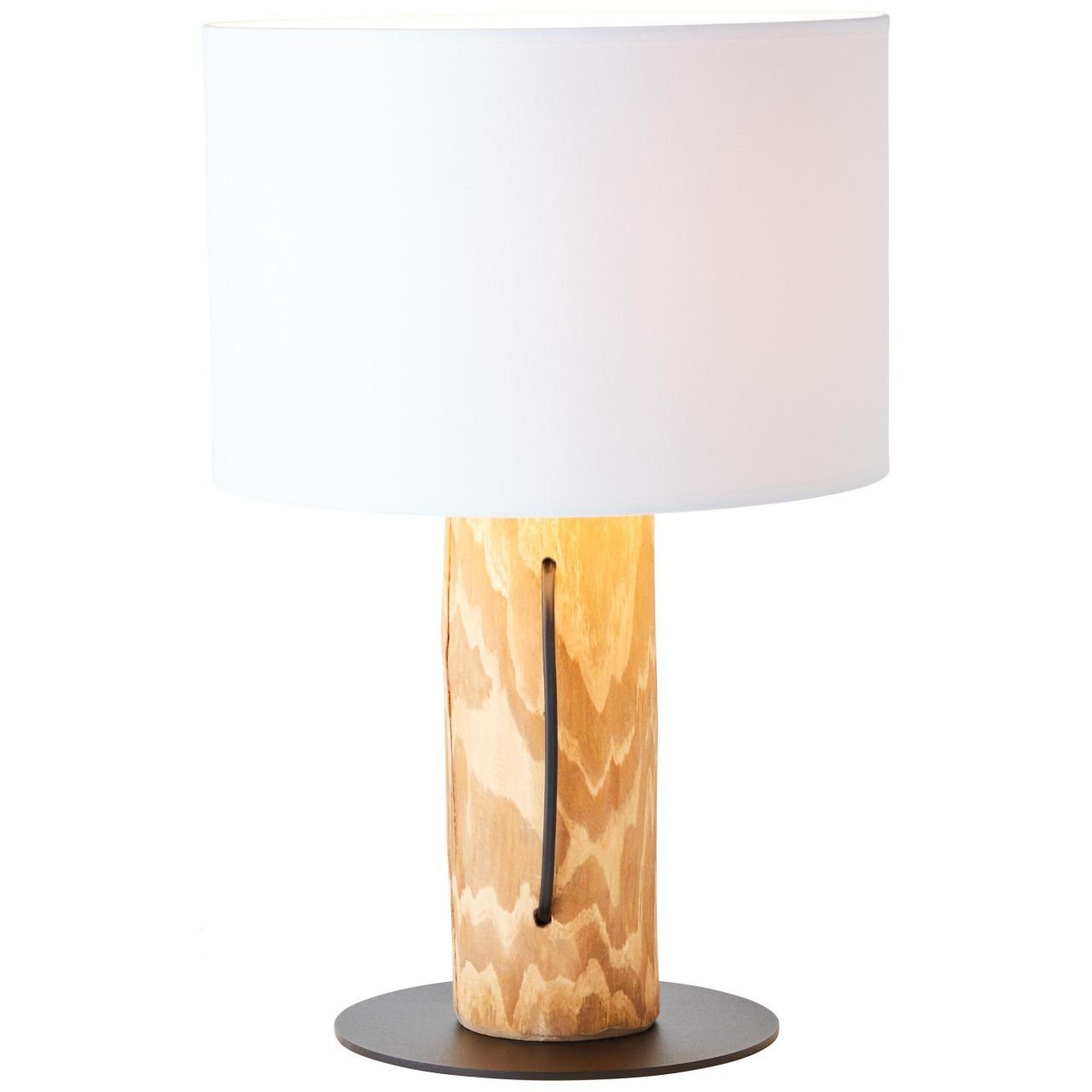 [Sofort lieferbar] Brilliant Tischleuchte Jimena Tischleuchte kiefer 1x E27, Lampe, Holz/Textil, gebeizt, 2 A60, Jimena