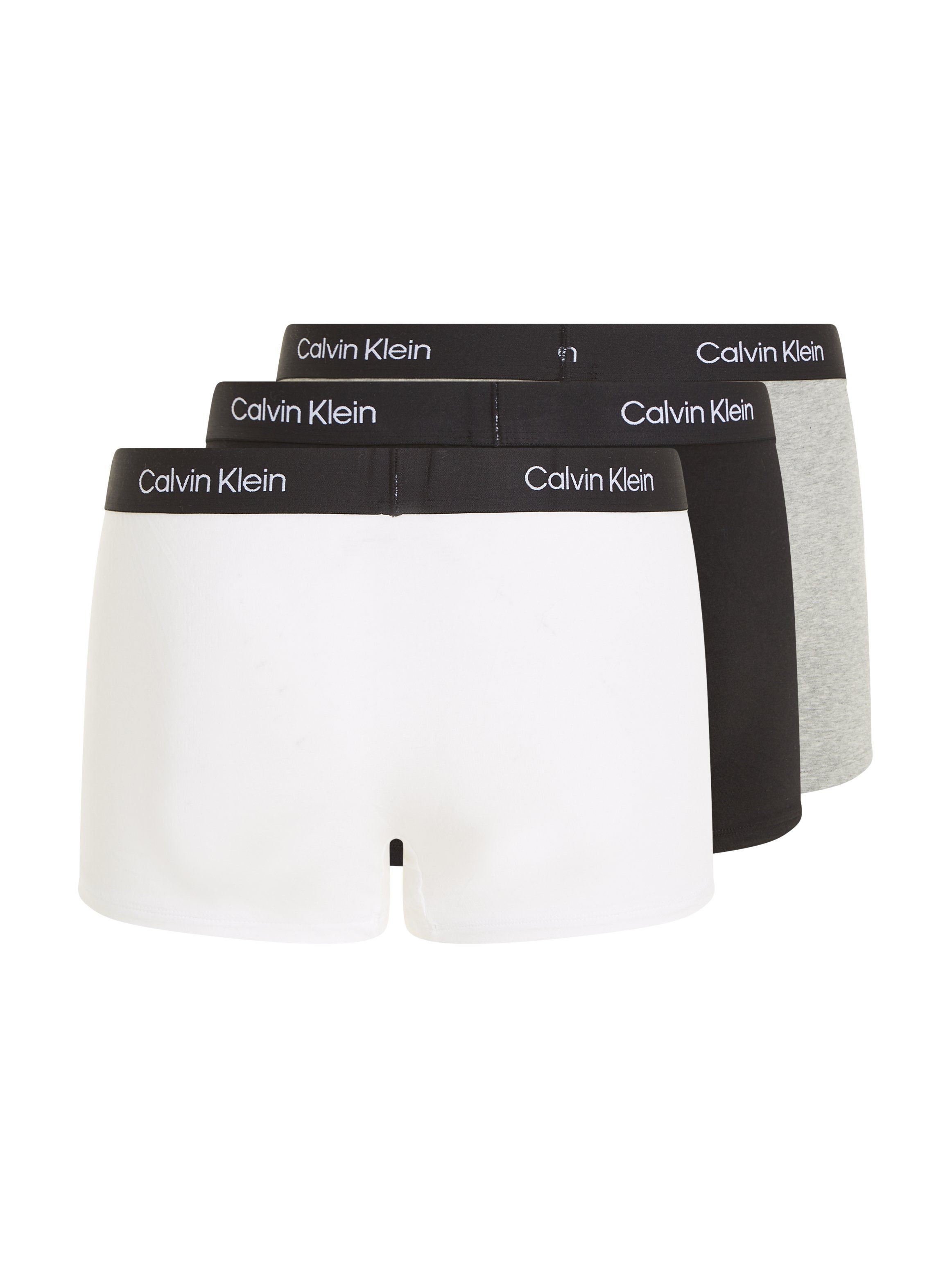 3er-Pack) mit Underwear 3PK Klein Calvin (Packung, Klein TRUNK Trunk Calvin Logo-Elastikbund BLACK&-WHITE&-GREY-HEATHER