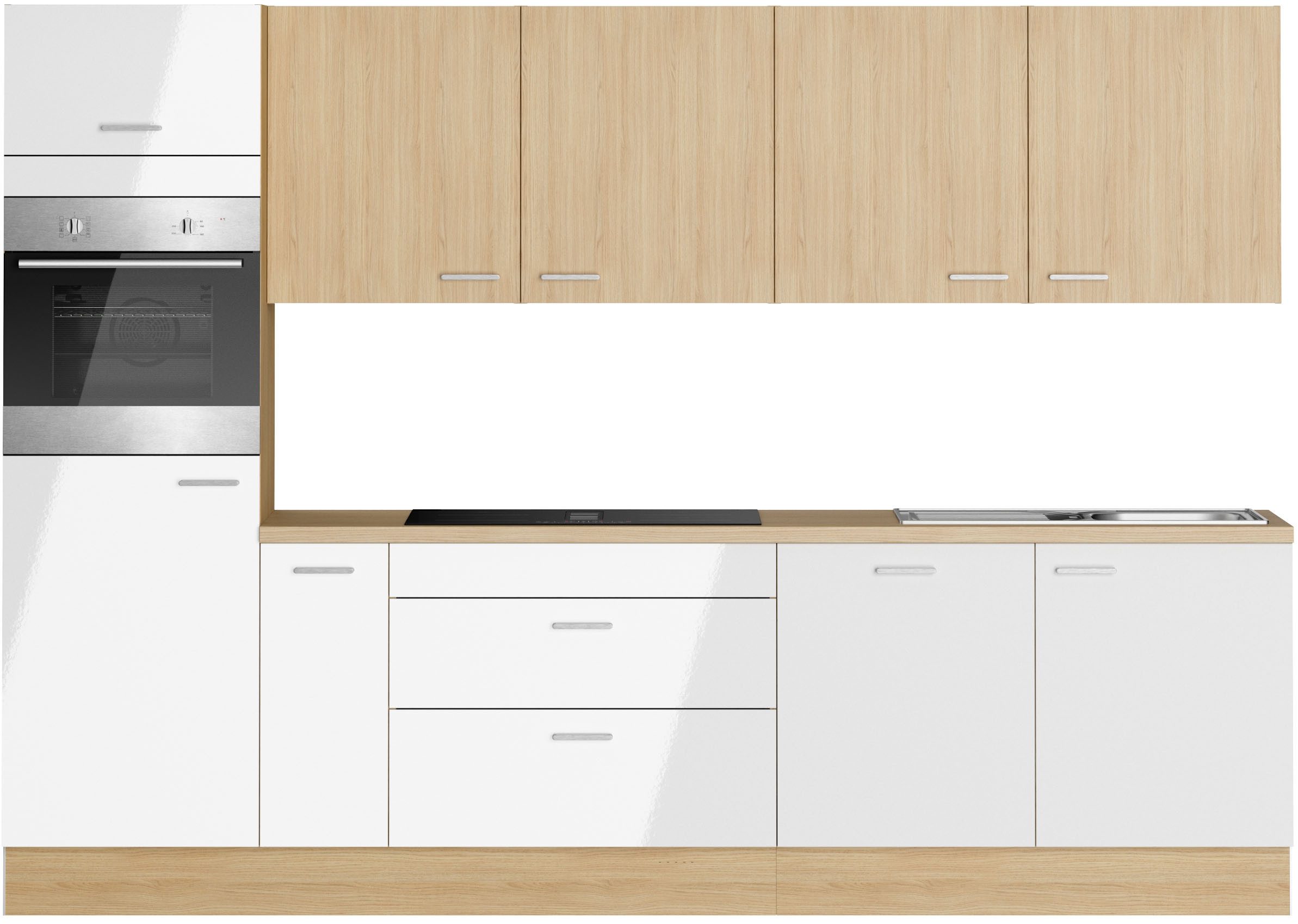 KOCHSTATION Küchenzeile KS-Lucy, Breite 300 cm, Soft-Close, inkl. Zubehör, wahlweise mit E-Geräten