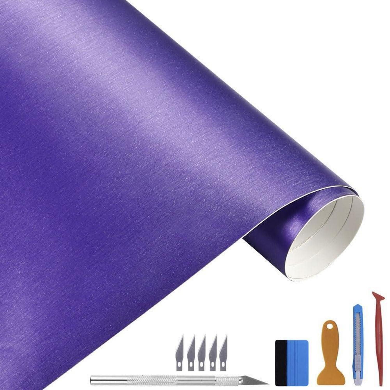 LuxusKollektion Möbelfolie Vinylfolie Metallic Chrom Matt Auto Wrapping Lila 100cm x 300cm, (1St)