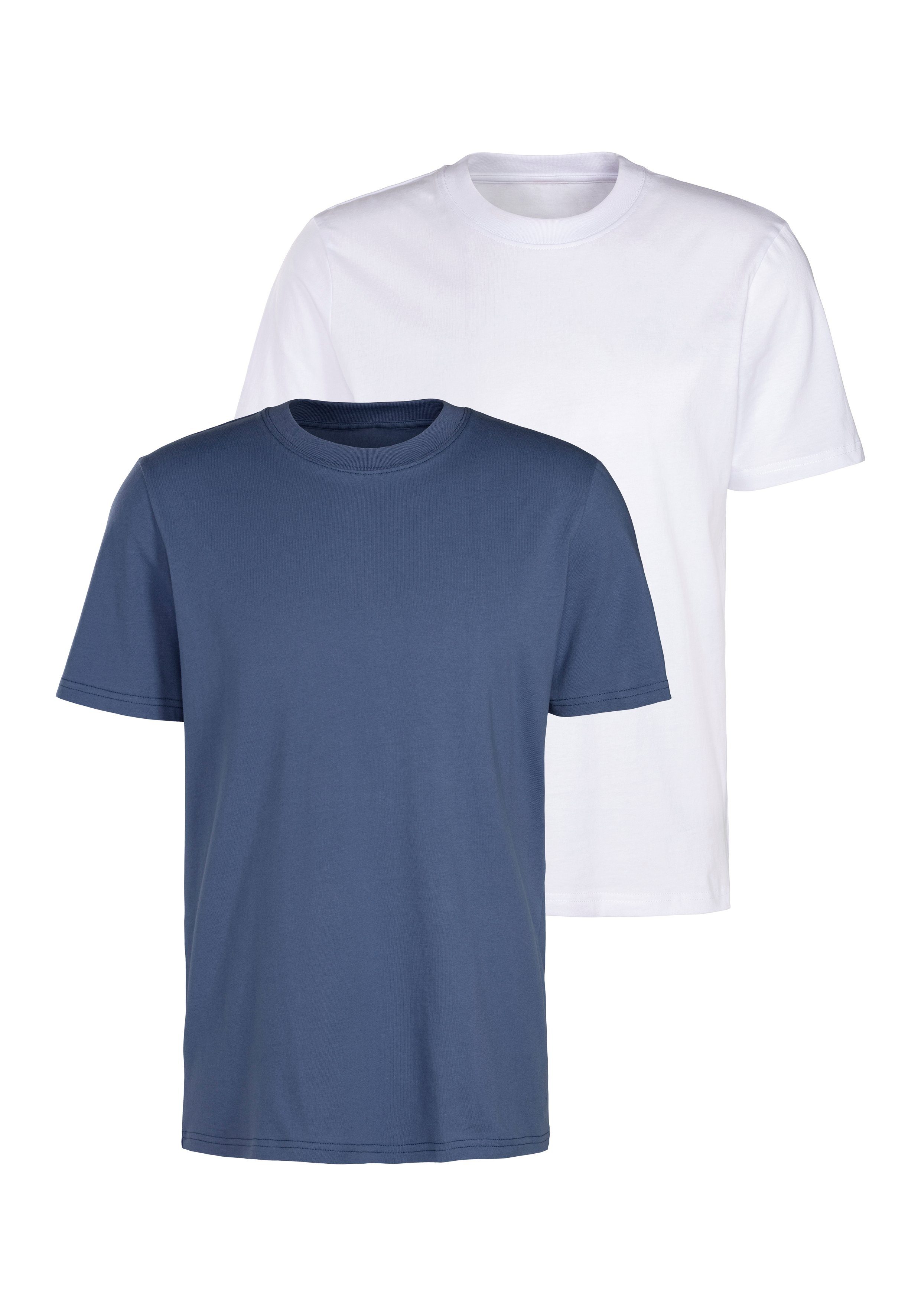 KangaROOS / weiß klassischer Form Must-Have (2er-Pack) in T-Shirt blau ein