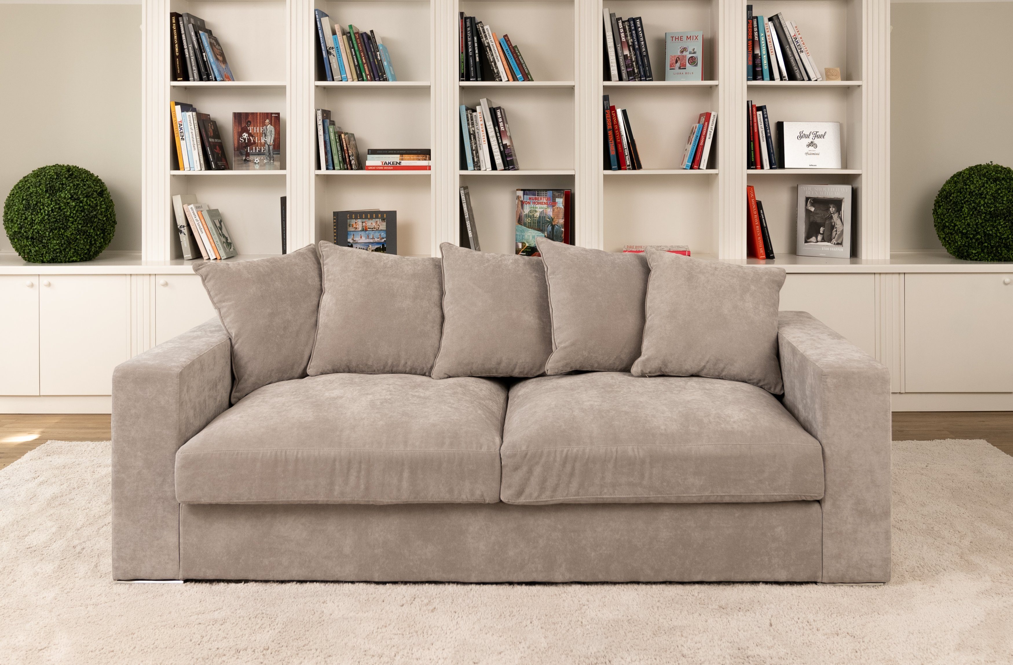 AMARIS Elements Sofa 3 Sitzer 'Cooper' Couch 2.25m, Samt od. Woll-Bezug, 4 Größen, Design trifft Qualität Grau