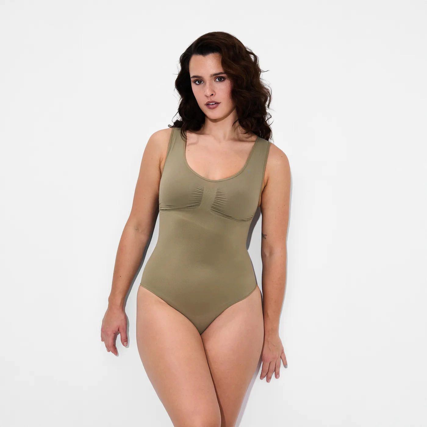 Creamy Fabrics Miederbody Tank Bodysuit Sculpting Shapewear mit Slip-Olive günstig online kaufen