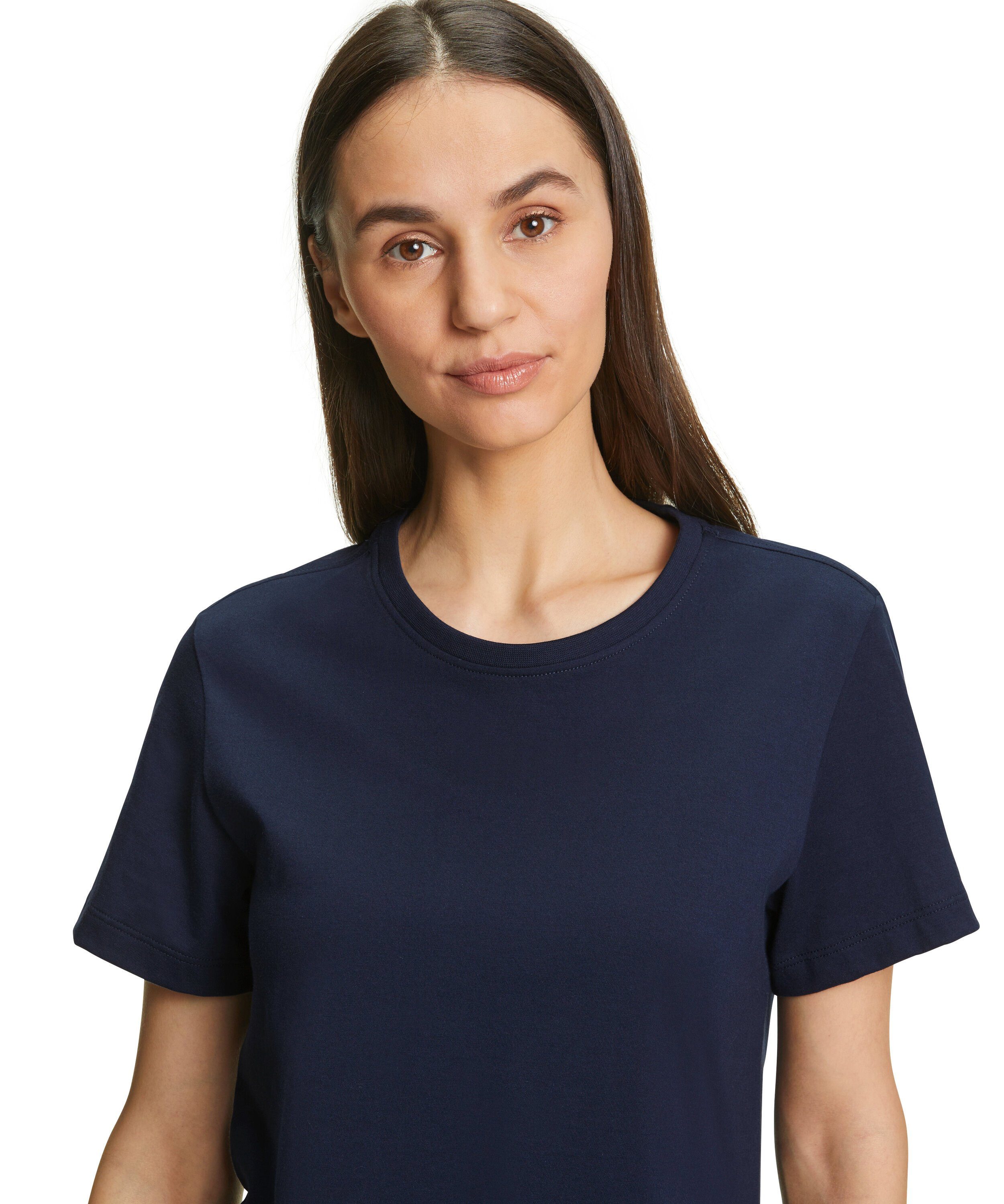aus T-Shirt space Pima-Baumwolle blue (6116) hochwertiger (1-tlg) FALKE