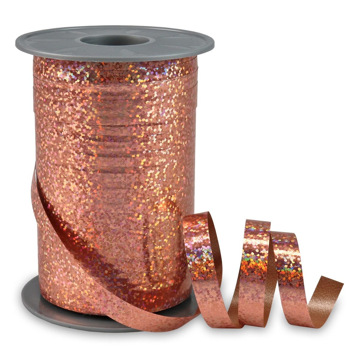 PRÄSENT Geschenkband PRÄSENT Ringelband Holly Holograpic roségold 10mmx200m