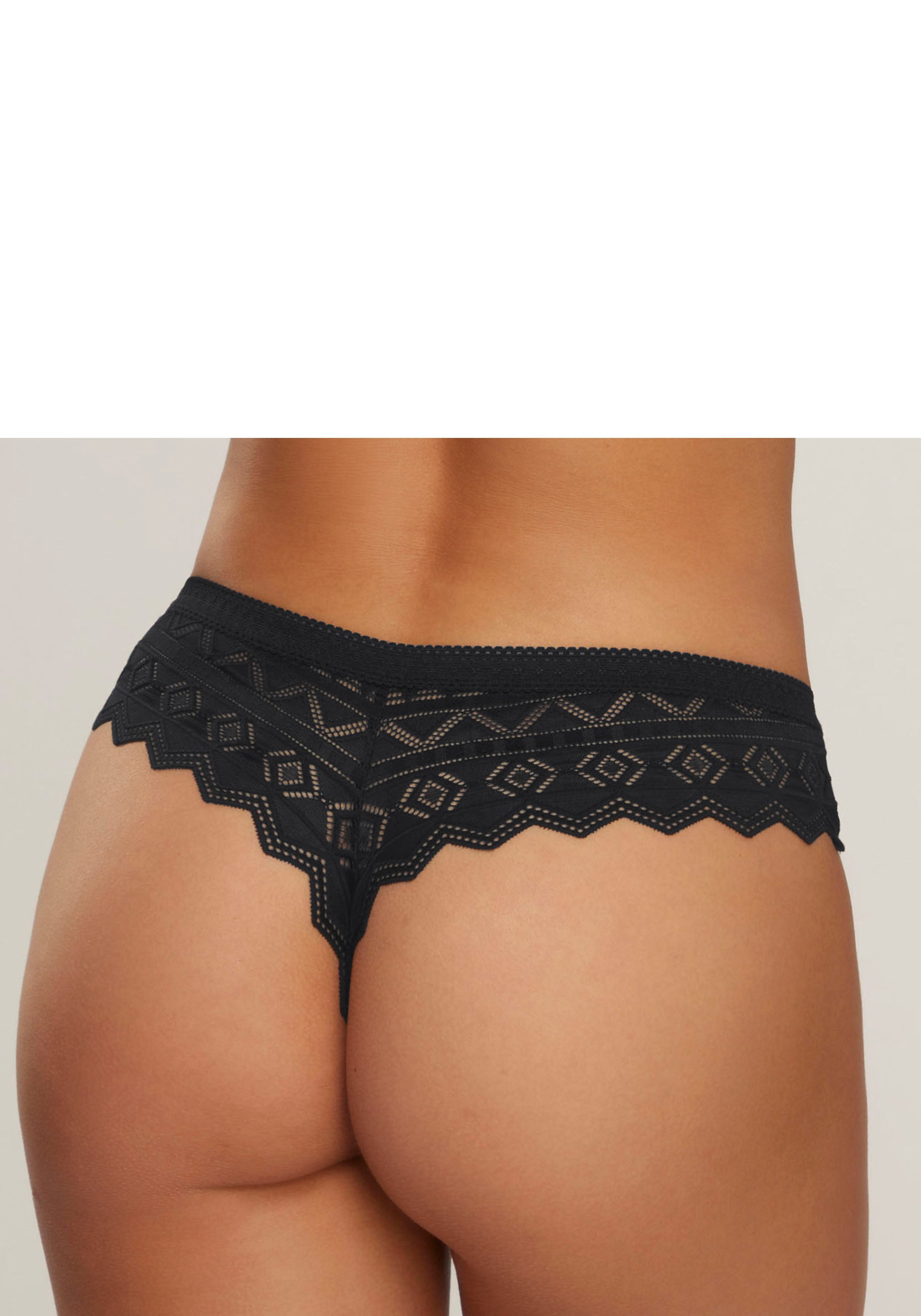 s.Oliver String Romane mit graphischer Spitze in transparenter Optik