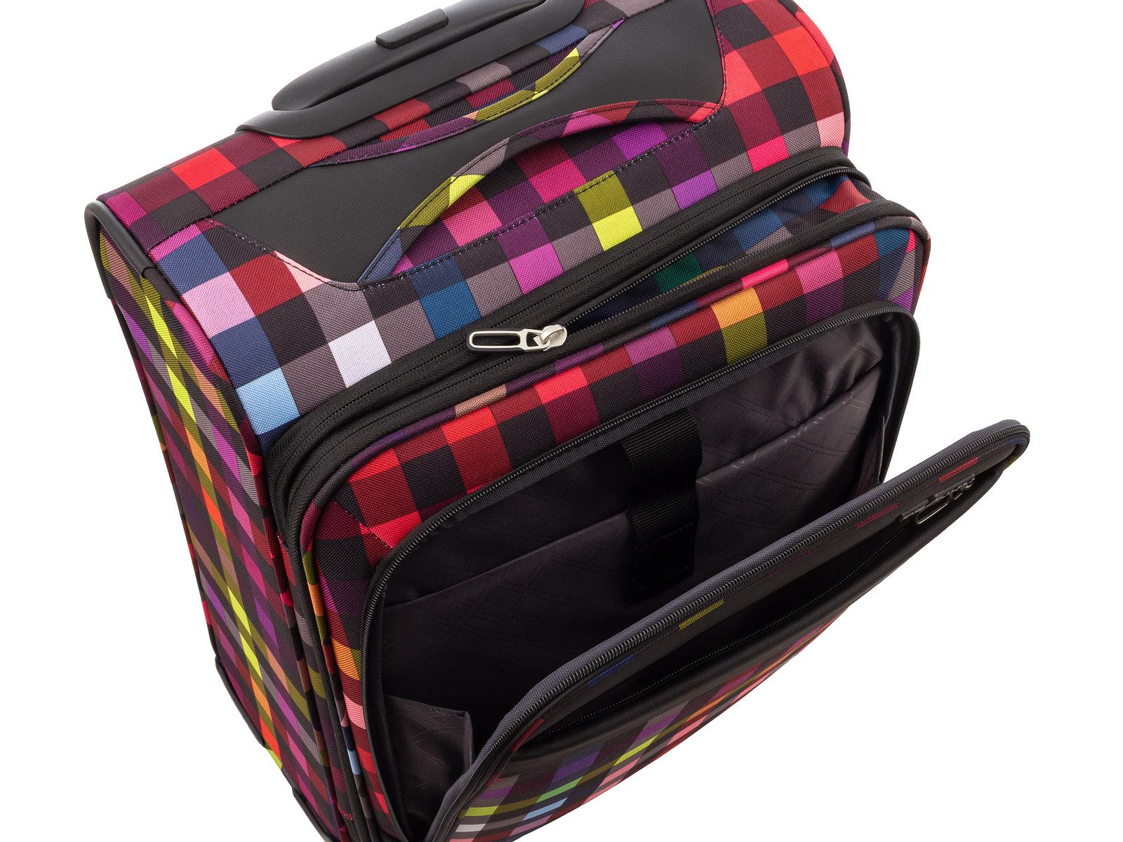 Franky Weichgepäck-Trolley Koffer Gr. S Reisegepäck T27-F Spinner 55er, 4 Doppellenkrollen Rollen, Dehnfalte TSA Schloss