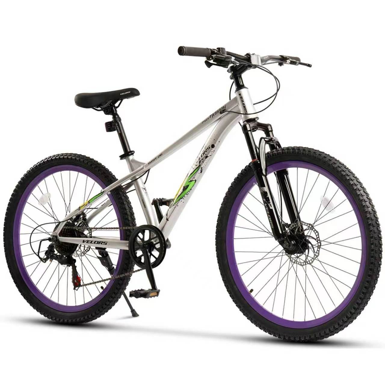 Velors Mountainbike 26 Zoll Fahrrad für Herren Damen, Mädchen und Jungen, 7 Gang Shimano, Kettenschaltung, Dirt Jump Bike Jugendfahrrad MTB Hardtail Fahrrad