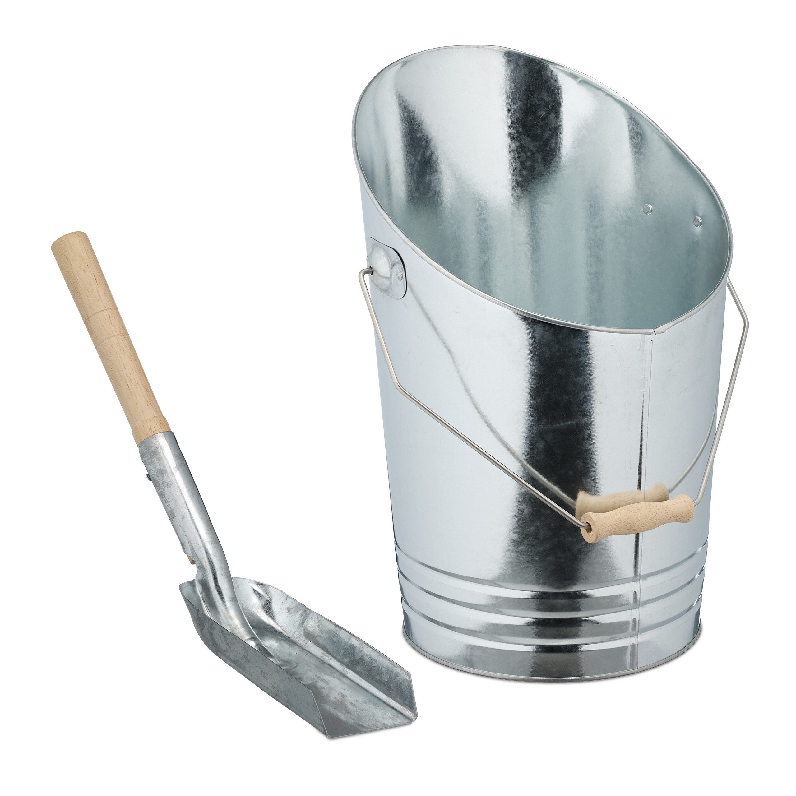 relaxdays Mülleimer Kohleneimer mit Schaufel