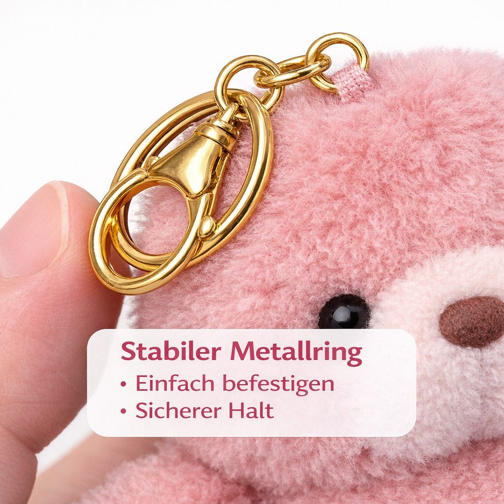 soma Schlüsselanhänger Plüsch Bär Schlüsselanhänger 13cm Weicher Kuschelhase mit Metallring (Set, 1-tlg., Geschenk-Set), Weicher Mini-Teddybär Anhänger für Schlüssel, Tasche oder Rucksack