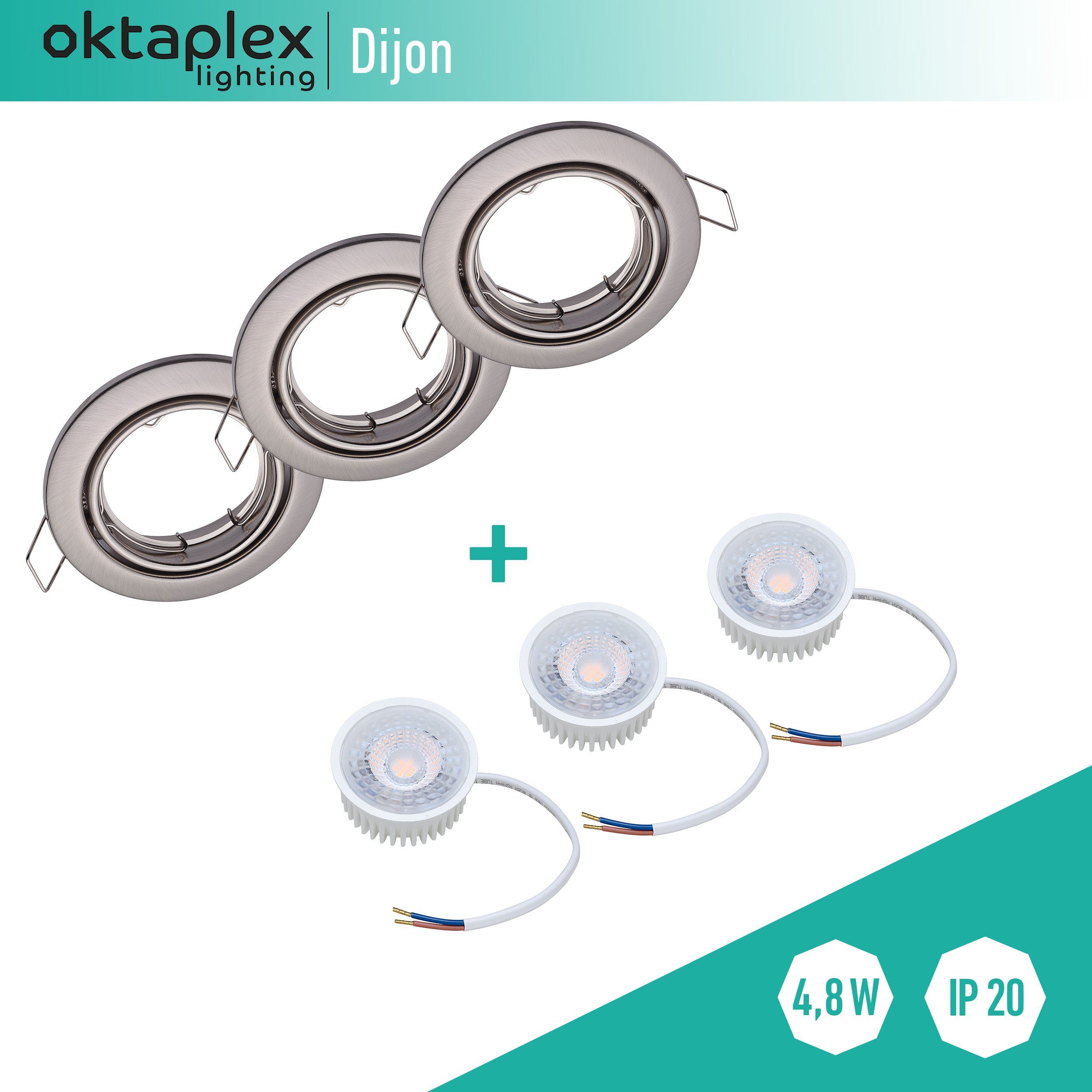 Oktaplex lighting LED Einbaustrahler 3er Set günstig online kaufen